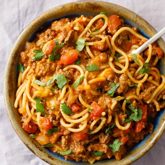 Mexican Spaghetti Casserole