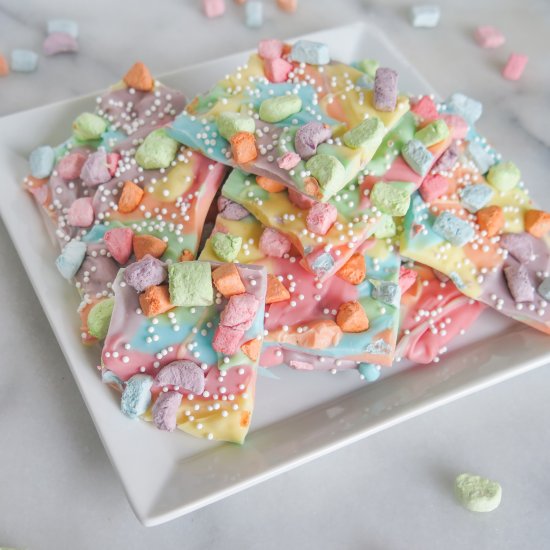 Rainbow chocolate bark