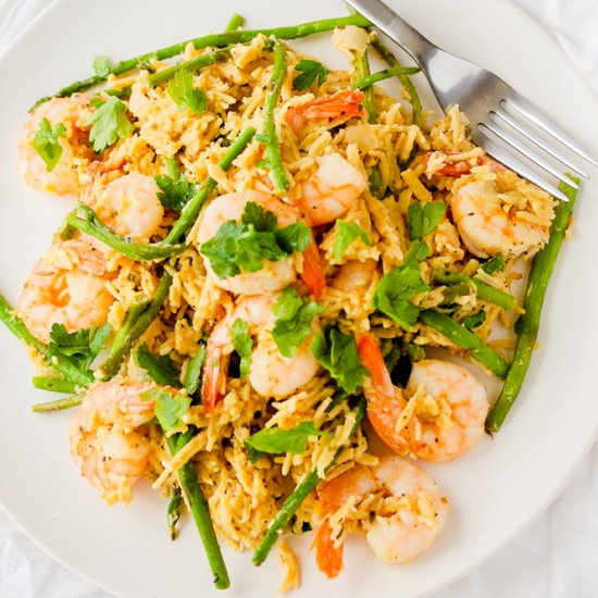 Lemon Garlic Shrimp Asparagus Pasta