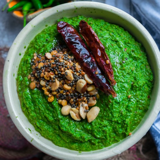 Vegan Spinach & Peanut Chutney