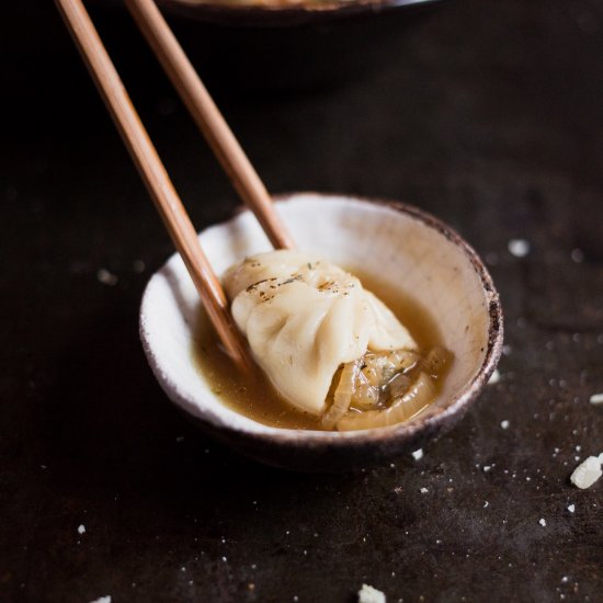 Onion soup dumplings