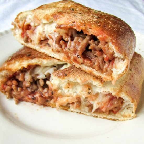 Simple Sausage Pizza Stromboli