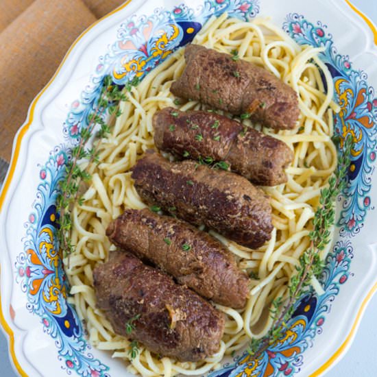 German Beef Rouladen with Spaetzle