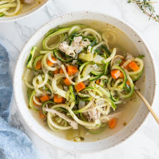 Pressure Cooker Chicken Zoodle Soup