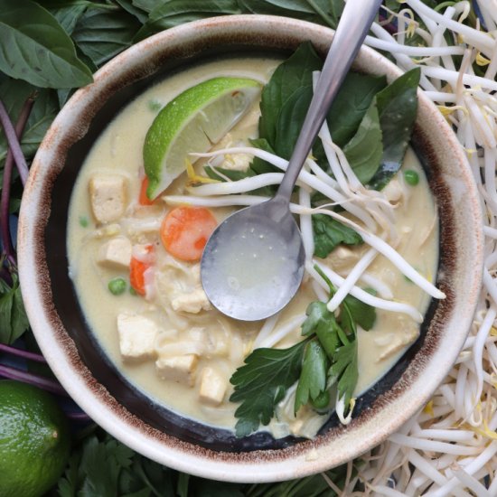 One Pot Green Curry Noodle Soup