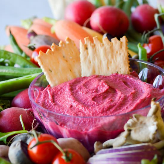 Roasted Garlic Beet Dip