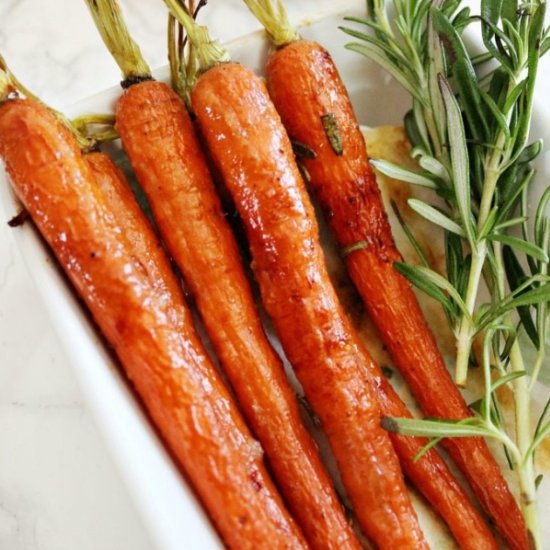 Honey Glazed Carrots with rosemary