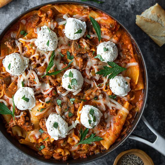 one skillet stove top lasagna