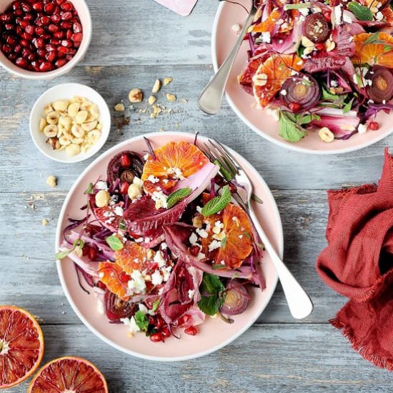 Red orange and chicory salad