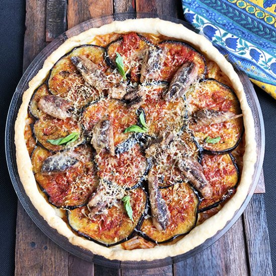 SARDINE AND EGGPLANT TART