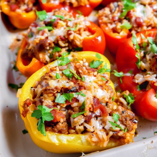 Hot Italian Sausage Stuffed Peppers