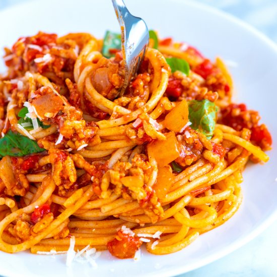 Weeknight Spaghetti with Meat Sauce