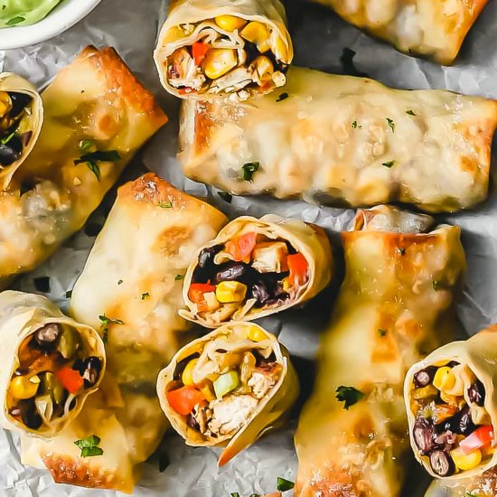 Southwest Baked Chicken Egg Rolls