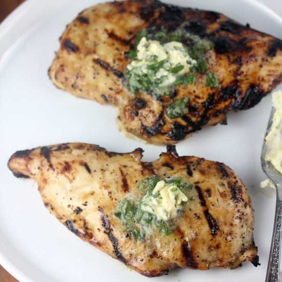 Grilled Chicken with Basil Butter