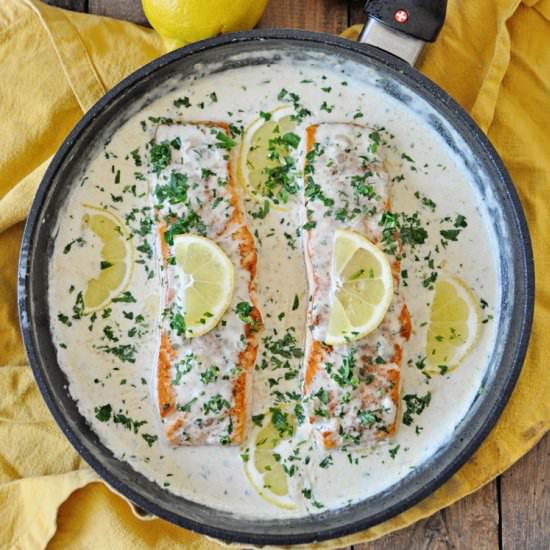 Creamy Lemon and Garlic Salmon