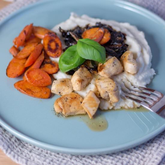 mashed cauliflower with chicken