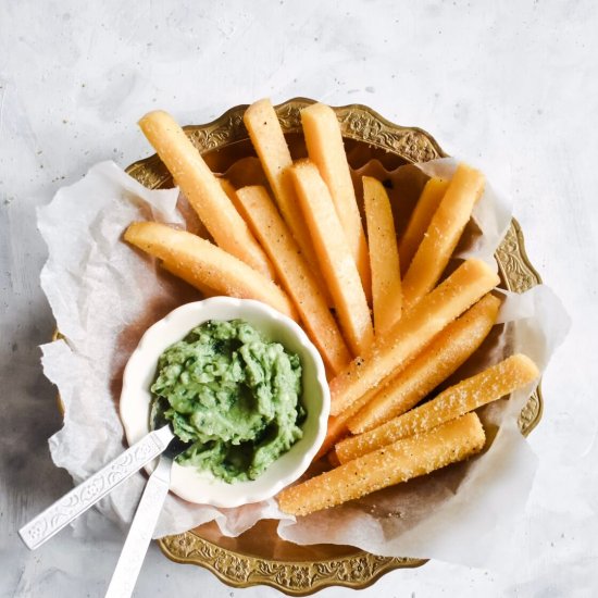 Crispy Baked Polenta Chips (vegan)