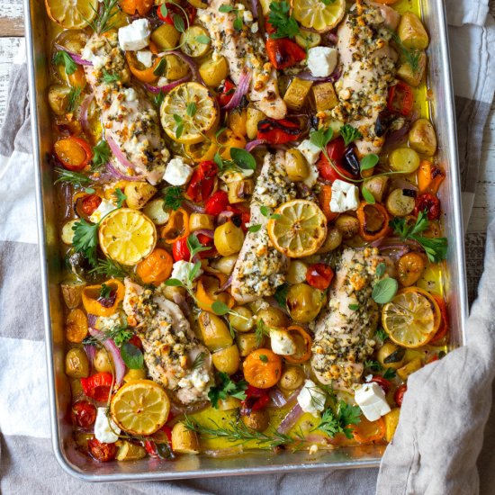 HERBY FETA LEMON CHICKEN & VEGGIES