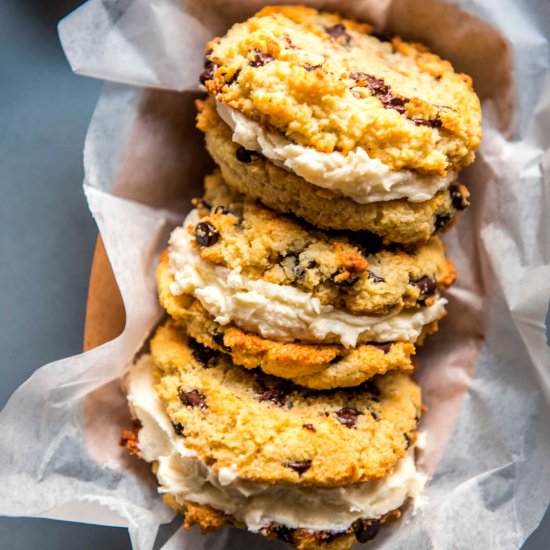 Keto Chocolate Chip Cookie Sandwich