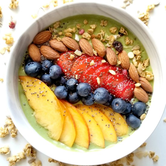 Green Peach Smoothie Bowl