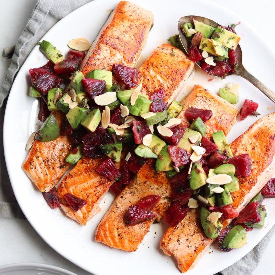 Roasted Salmon with Blood Oranges