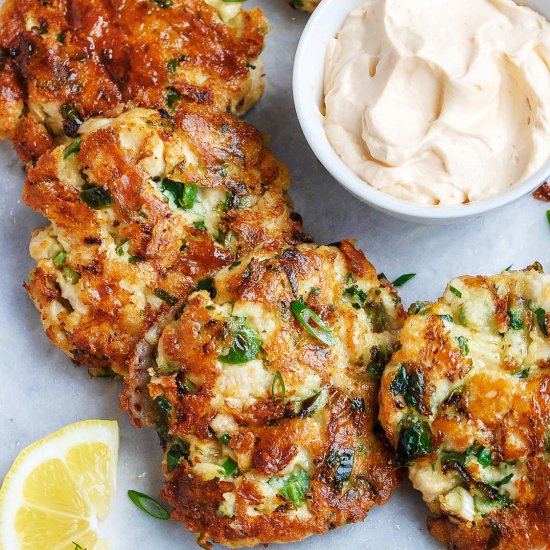 Cheesy Chicken Fritters