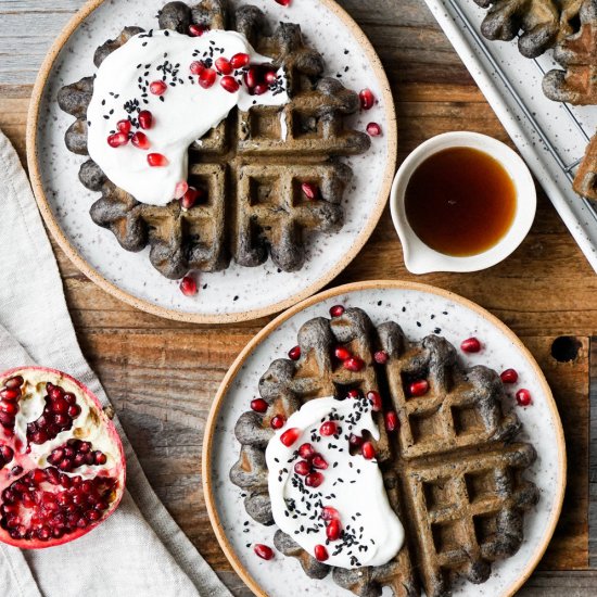 Black Sesame Waffles