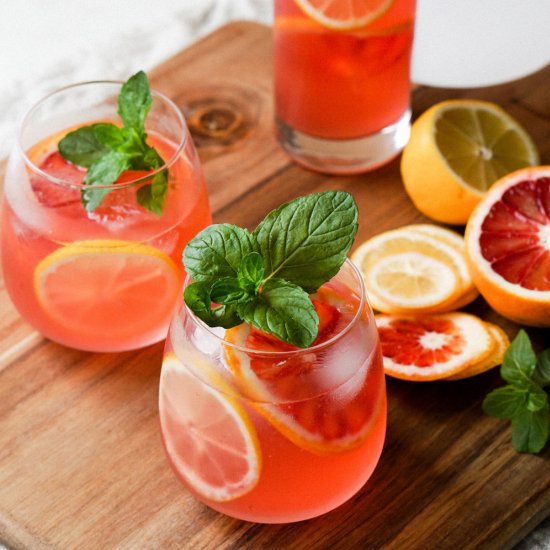 Blood Orange and Mint Lemonade