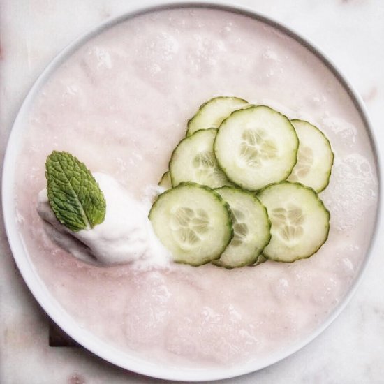 Pear Strawberry Slush with Cucumber