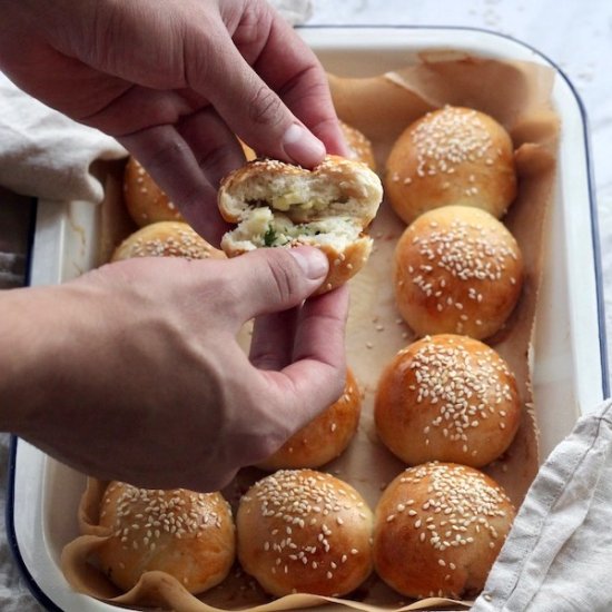 Mediterranean Cheese Stuffed Rolls