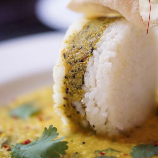 Sushi meets Indian rice and dahl