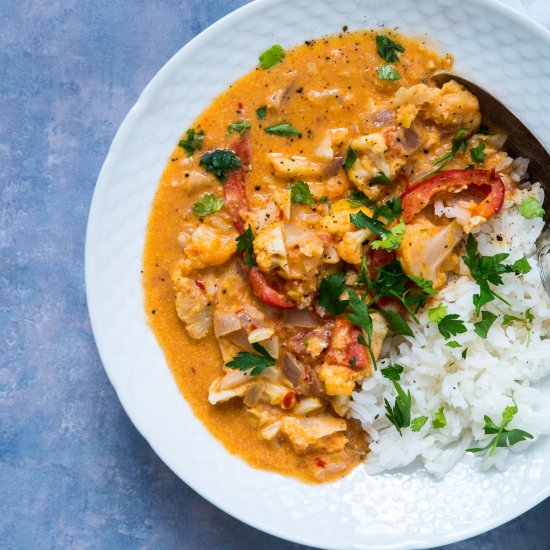 Red curry with cauliflower