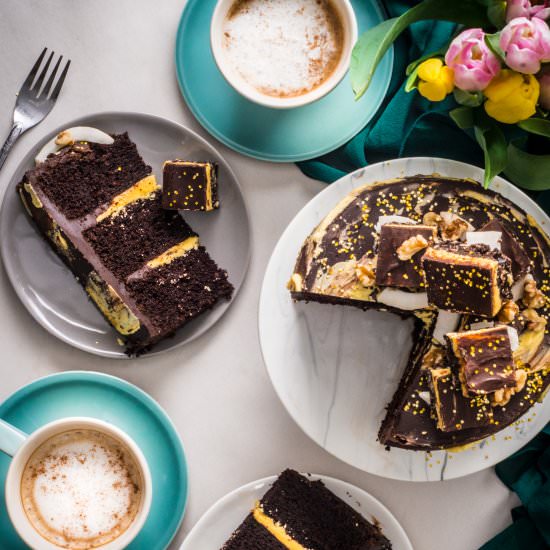 Nanaimo Bar Stout Cake