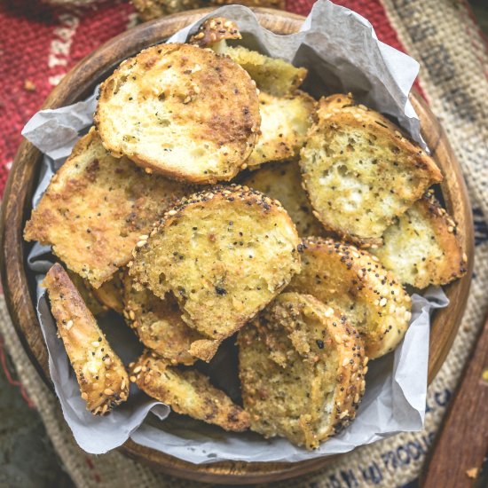 Baked Bagel Parmesan Chips