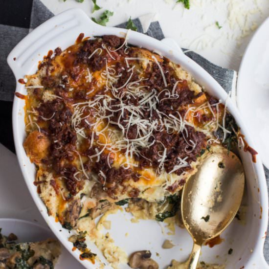 Gruyere and Maple Sausage Strata