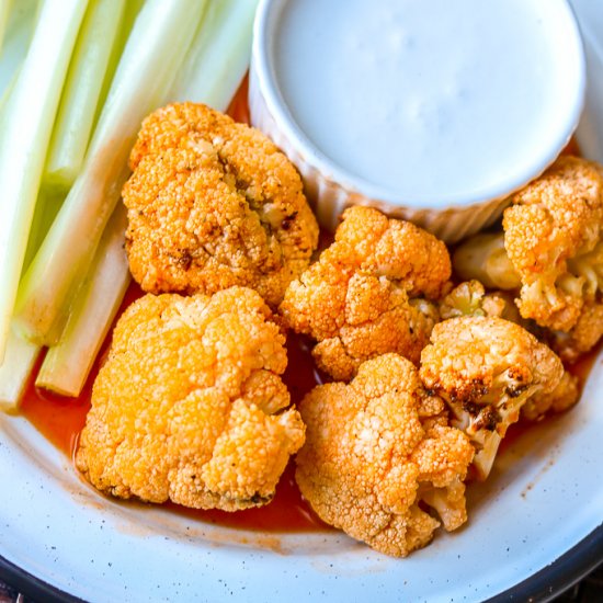 AIR FRYER BUFFALO CAULIFLOWER WINGS