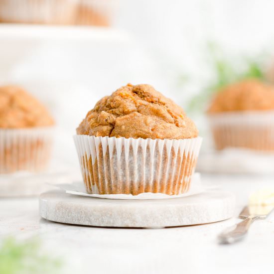 Healthy Carrot Cake Oatmeal Muffins