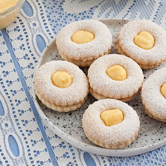 Mandarin Curd Shortbread Cookies