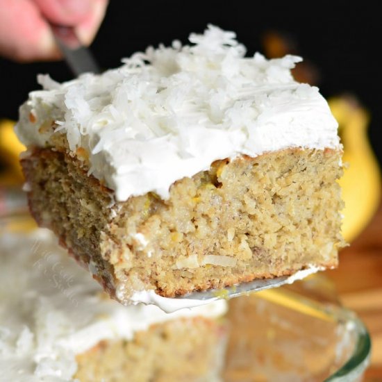 LEMON COCONUT BANANA CAKE