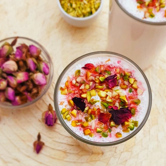 Rose Lassi (Flavoured yogurt drink)