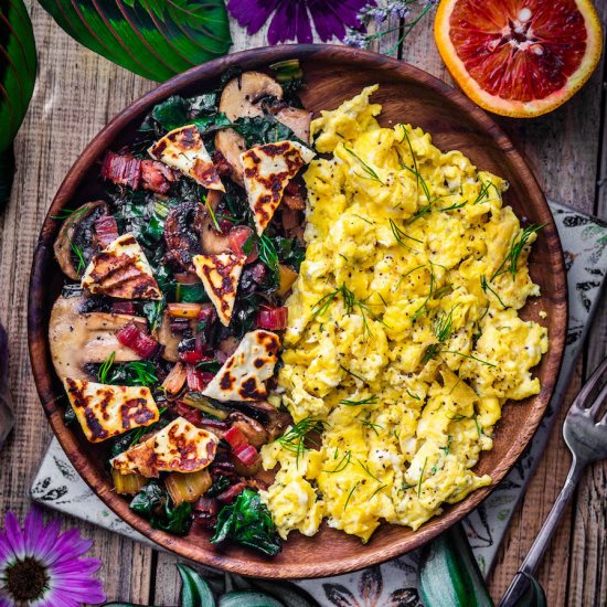 Rainbow Chard Breakfast Hash w/Eggs