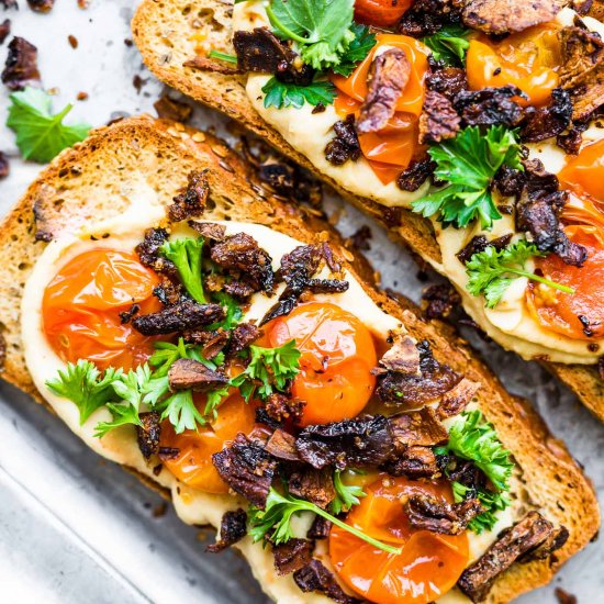 Mushroom Bacon Breakfast Toast