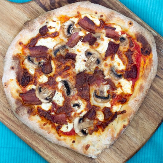 Mushroom and Bacon Pizza