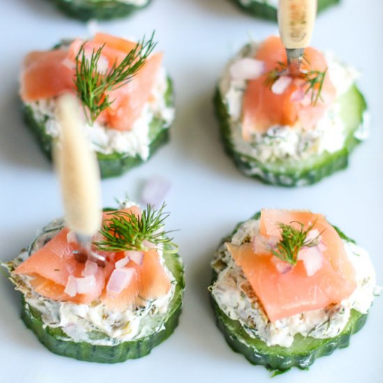 Smoked Salmon Cream Cheese Cucumber