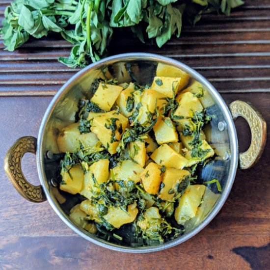 Vegan Fenugreek leaves with Potato