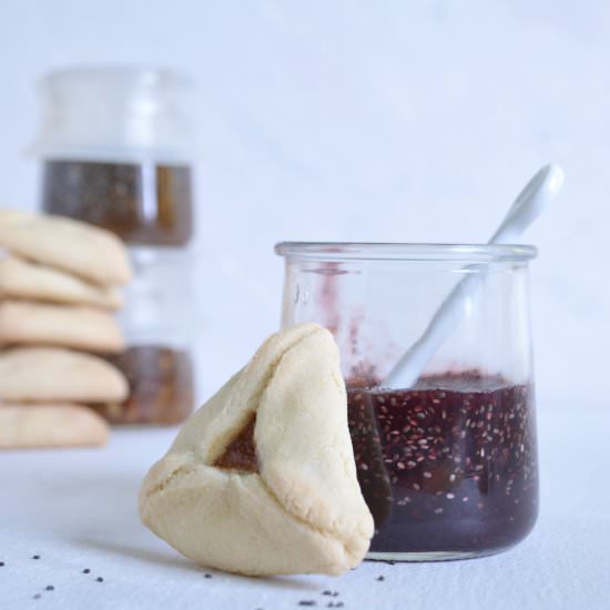 Chia Jam Hamantaschen Cookies