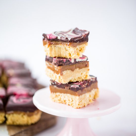 Pink Marbled Caramel Shortbread