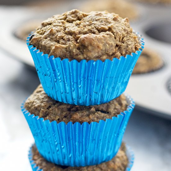 Vegan Blueberry Banana Bran Muffins