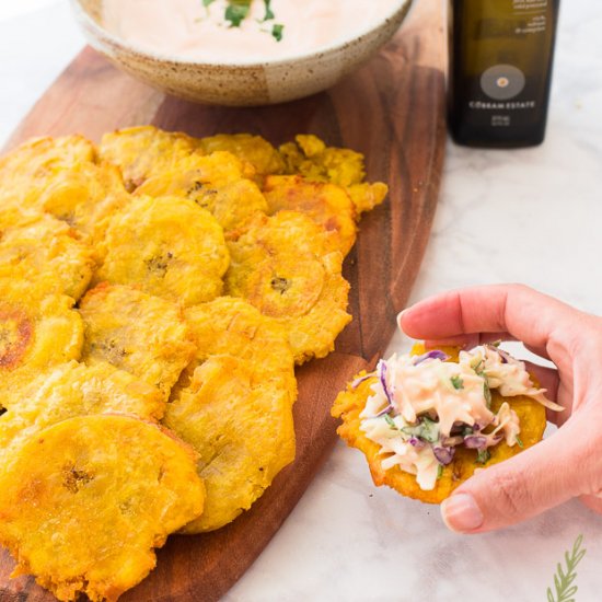 Tostones (Fried Green Plantains)