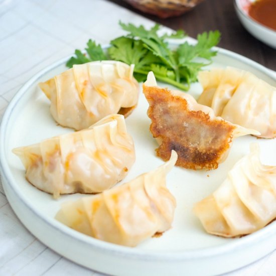 golden kimchi gyoza